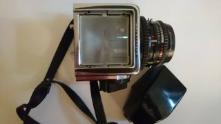Hasselblad 500C,  Carl Zeiss Planar 80mm 1:2.  8 C,  12 back,  rare viewfinder 4