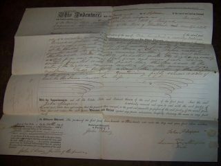 1848 Antique Chili Ny Land Indenture Deed Legal Document John Sampson Miller