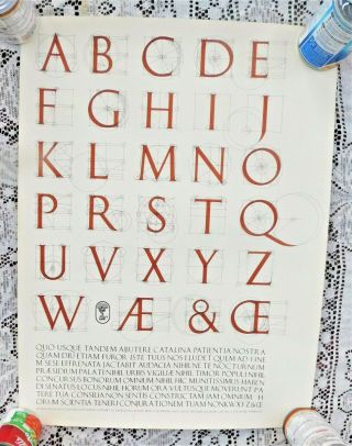 Vintage David Lance Goines Constructed Roman Alphabet Poster 18 By 24