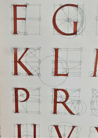 Vintage David Lance Goines Constructed Roman Alphabet Poster 18 by 24 3