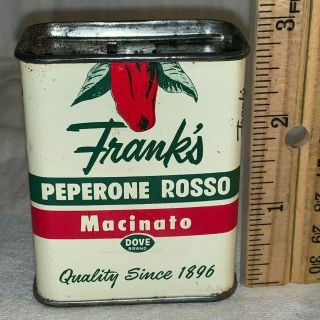 Antique Frank Tea Spice Peperone Rosso Red Pepper Tin Litho Can Dove Cincinnati