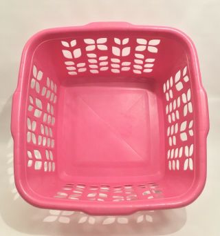 Vintage Rubbermaid 2968 Square Laundry Basket Magenta Tulip Pink