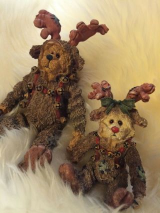 Boyds Bears Large And Small Figurines - Dresses In Deer Suits -