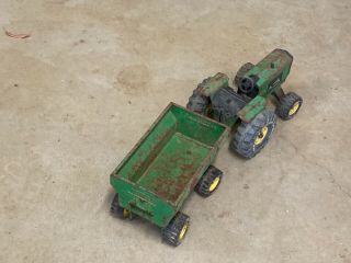 Antique Vintage Toy.  Tonka Truck Tractor And Trailer