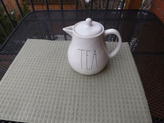 Rare Early Rae Dunn Magenta M Stamped Chubby TEA Teapot 3