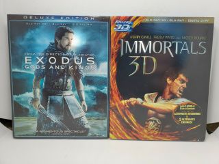 Immortals 3d,  Exodus: Gods And Kings 3d,  Blu - Ray,  Rare Slip Covers