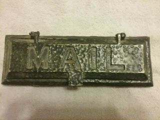 Vintage Cast Iron Hinged Mail Box Slot Opens Outward Dimple Pattern.