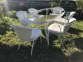 Rare Russell Woodard Pinecrest patio set table 6 klismos chairs 4