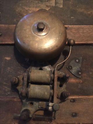 Early Antique Electric Brass Telephone Trolley Fire Alarm Bell