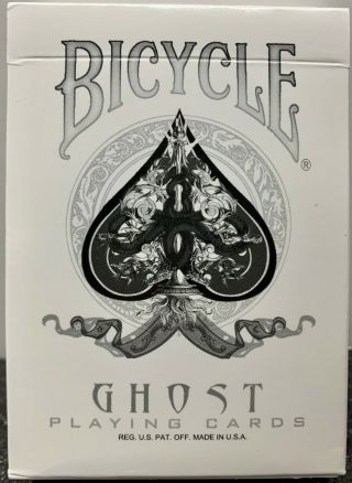 Discontinued Bicycle Ellusionist White Ghost Playing Cards 1st Edition - Rare