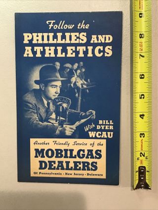 1939 Rare Shibe Park Scorecard Philadelphia Phillies Vs Athletics Exhi Scorecard