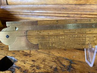 S42 Antique Stanley Rare Folding Rule Wood Ruler No.  6 Type 2 1859 - 1902 Boxwood 2