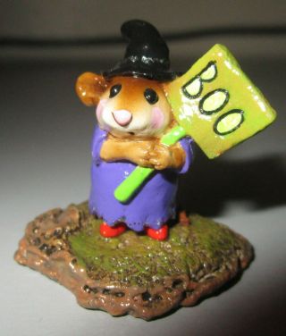 Wee Forest Folk Mouse Figurine Little Boo Boo Witch Halloween Purple Rare,  Box