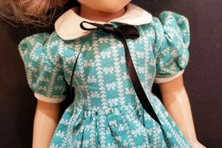 1950,  S TURQUOISE DOLL DRESS WITH BACK SASH FITS 18 