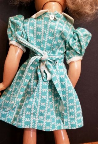 1950,  S TURQUOISE DOLL DRESS WITH BACK SASH FITS 18 