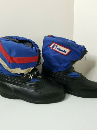 Vintage Polaris Snowmobile Boots,  Blue Black,  Size 12 Mens Htf Rare