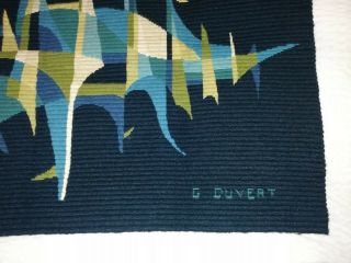 Extremely Rare 1950s - 70s G.  Duvert French Abstract Wool Wall Hanging Tapestry 2