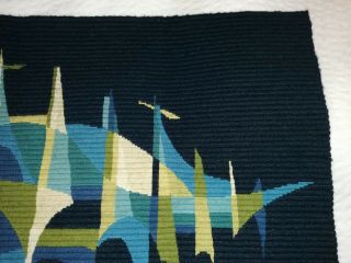 Extremely Rare 1950s - 70s G.  Duvert French Abstract Wool Wall Hanging Tapestry 3