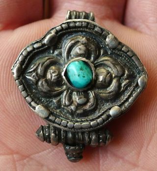 Pendentif Amulette Argent Tibet Ancien Collier Antique Gao Silver Pendant Amulet