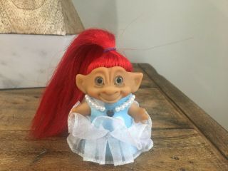 Vintage 1960s 3 " Rooted Hair Rootie Troll Doll W/red Hair & Blue Eyes: Dam Era