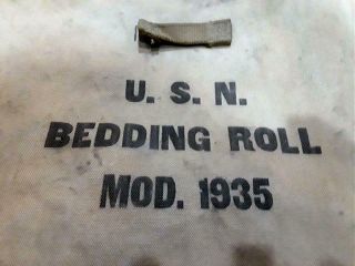Rare Vintage 1935 Model Wwii Us Navy Canvas (only) Bedding Roll Same Day Ship