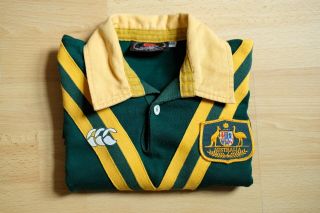 Kids Australian Kangaroos Australia Arl Canterbury Rare Vtg Rugby Shirt Jersey