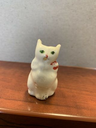 Vintage Artisan Miniature Porcelain Pottery Cat Pitcher Creamer