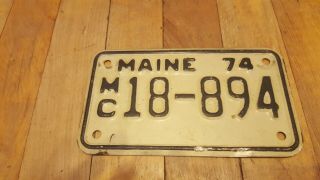 Vintage Rare 1974 Maine Motorcycle License Plate