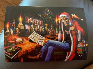 Iron Maiden 2020 Christmas Card Band And Eddie Exclusive Art And Very Rare Find