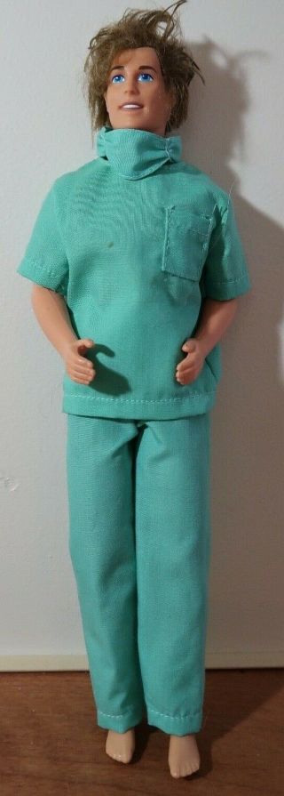 Vintage Mattel Ken Doll Rooted Hair Dressed In Dr.  Scrubs W/ Mask