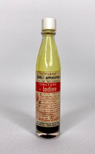 Vintage Antique Tincture Of Iodine Glass Bottle The Frank Tea & Spice Company