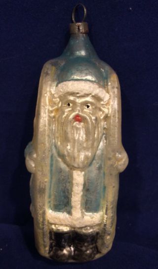 Rare Antique German Santa Sled Toboggan Glass Christmas Ornament