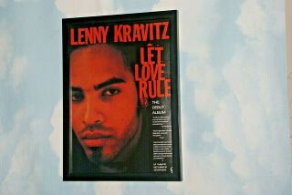 Lenny Kravitz Framed A4 Rare 1989 `let Love Rule` Debut Album Band Art Poster