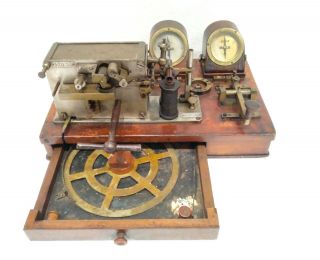 Rare Antique 19th Railroad Telegraph Sending Receiving Station Morse With Writer