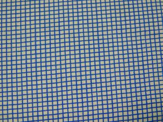 2.  5 Yards 36 " Wide Vintage Cotton Quilt Fabric Tiny Blue White Plaid Checked
