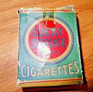 Antique Old Mechanical Gag Trick Cigarette Pack Wind Up “ Lucky Strike “