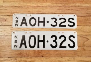 Australia South Wales Rare Vintage License Plate Pair Set