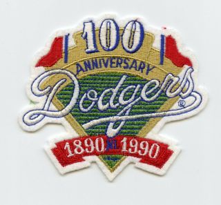 Rare Ltd Edition 1890 - 1990 Los Angeles Dodgers 100th Anniversary Patch