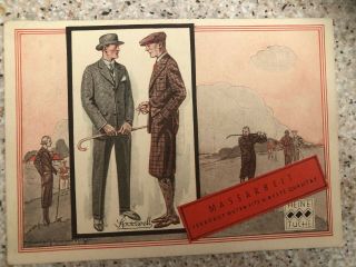 Stunning & Very Rare German 1920 Golf Postcard Advertising Golf Clothes