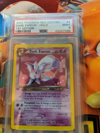 Psa 9 Dark Espeon 4/105 1st Edition Neo Destiny Holo Rare Pokemon Card