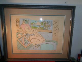 Rare 1974 Peter Max Signed & Numbered 119/150 " Jamaica Palm Beach " Lithograph