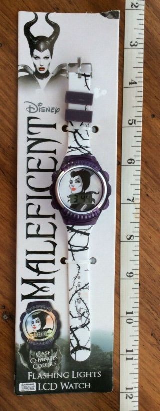 Disney Maleficent Lcd Watch Battery Flashing Lights Case Changes Color