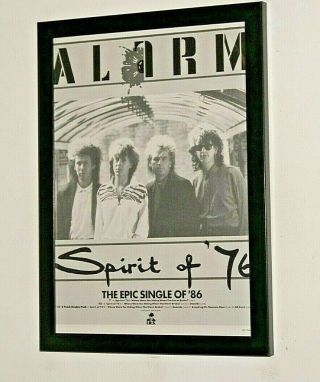The Alarm Framed A4 `spirit Of 76` 1986 Single Band Rare Art Poster