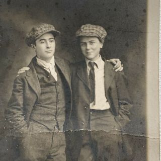 Antique Real Photograph Postcard Rppc Handsome Man Cross Dressing Woman Gay Int