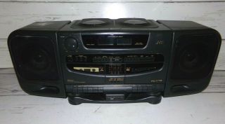 Rare Vintage Jvc Pc - Xt5 Cd,  Dual Cassette Tape,  Am/fm Radio Boombox