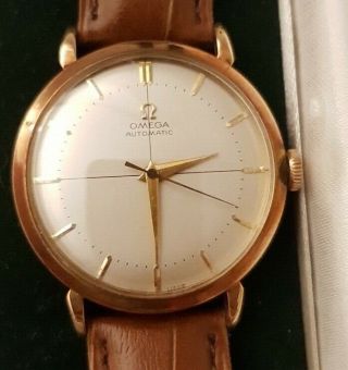Extremely Rare Vintage Solid 9ct Gold Omega Gents Automatic Wristwatch 1951