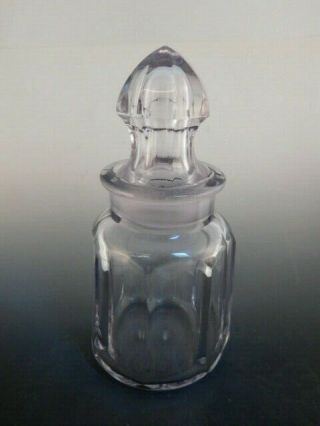 Antique Light Purple Glass Jar With Ground Fitted Lid 5.  75 " Tall