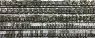 Elegante 12 point letterpress type caps & lower case Punctuation print very rare 2