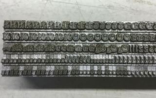 Elegante 12 point letterpress type caps & lower case Punctuation print very rare 3
