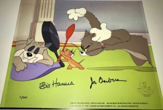 Tom And Jerry Animation Cel Hanna Barbera Signed Quiet Please Rare Cell